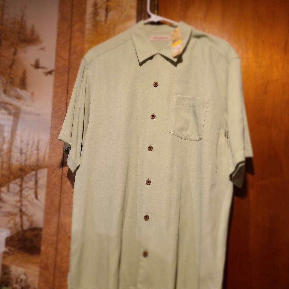 Tommy Bahama silk shirt.  Mint green color